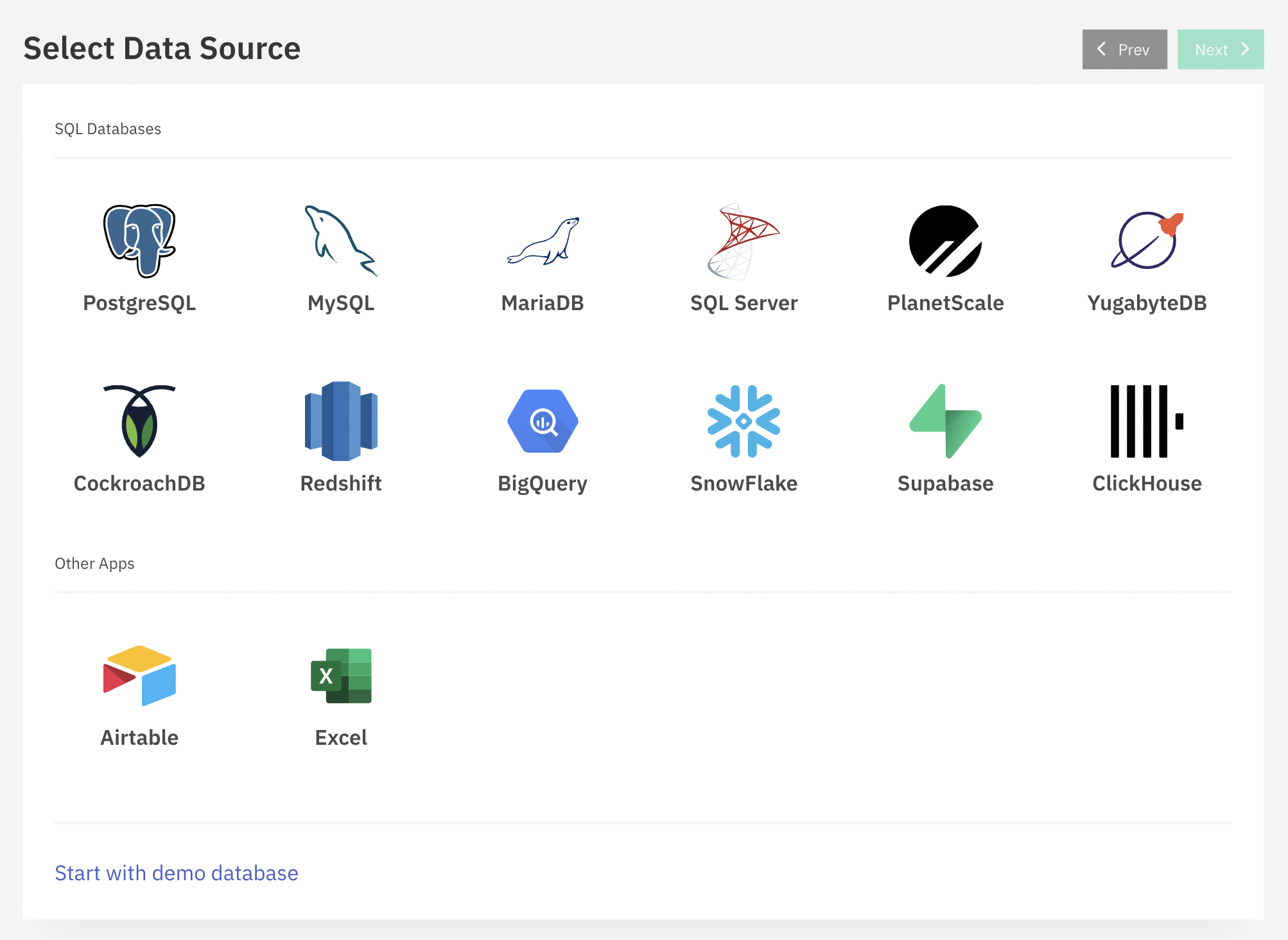 Select the SQL Database